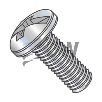 10-24 x 1  Combination (Phil/Slot) Pan Head Machine Screw Fully Threaded Zinc, 1016MCP
