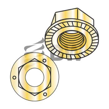 1/2-13  Serrated Flange Hex Lock Nuts Grade 5 Zinc Yellow