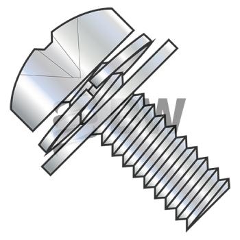 6-32 x 5/16  Phillips Pan Split Lock & Narrow Flat Washer Sems Fully Threaded Zinc Bake, 0605SNPP