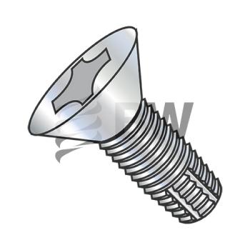 3/8-16 x 1 1/2  Phillips Flat Thread Cutting Screw Type F Fully Threaded Zinc And Bake, 3724FPF