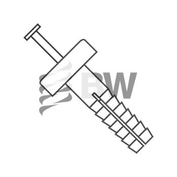 1/4 x 1 1/2  Two Piece Nylon Anchor Rivet Round Head Nylon Pin White, 141500PRPWH