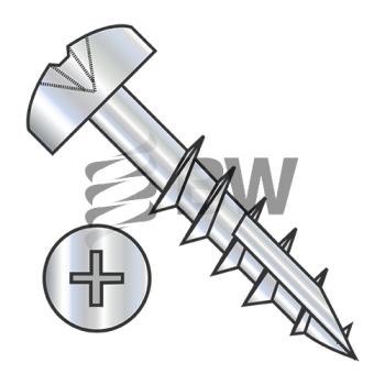 6-13 x 1 1/2  Phillips Pan Deep Thread Wood Screw Type 17 2/3 Thread Zinc Bake, 0624DPP17