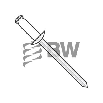 1/8 x .06-.12 Aluminum Rivet w/ Aluminum Mandrel w/  White Eyelet, ADA42W