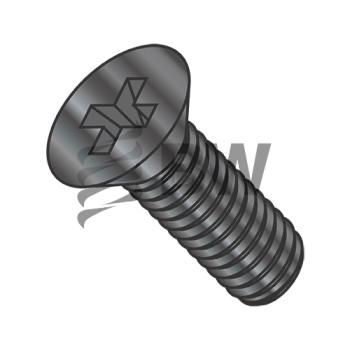 M6-1.0X14  Din 965 & ISO 7046 Metric Phillips Flat Machine Screw Full Thread Black Ox & Oil, M614D965B