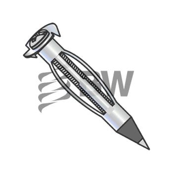 1/8 SHORT Hollow Wall Anchor Drive style Pointed Zinc