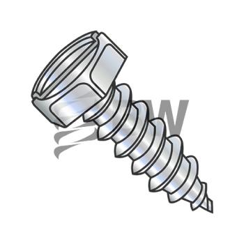 5/16-9 x 1  Indented He x  Slotted Self Tapping Screw Type A Fully Threaded Zinc And Bake, 3116ASH