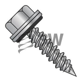 10-16 x 1 1/2  Pole Barn Screw Type17 Hi-Lo w/Bonded NEO EPDM Unsl He x  Wash Mechanical Galv F/T, 1024HW17G