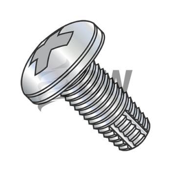 8-32 x 3  Phillips Pan Thread Cutting Screw Type F Fully Threaded Zinc And Bake, 0848FPP