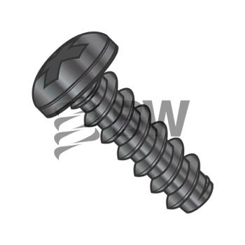 10-16 x 1  Phillips Pan Self Tapping Screw Type B Fully Threaded Black Zinc And Bake, 1016BPPBZ