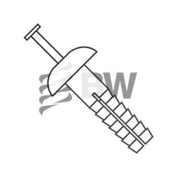 1/4 x 1 1/2  Two Piece Nylon Anchor Rivet Mushroom Head Nylon Pin White, 141500PMPWH