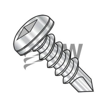 8-18 x 3/4  Square Drive Pan Head Self Drilling Screw Full Thread 410 Stainless Steel, 0812KQP410