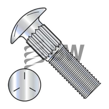 3/8in-16 X 3in  Ribbed Neck Carriage Bolt Grade 5 Fully Threaded Zinc