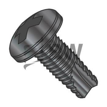 12-24 x 1/2  Phillips Pan Thread Cutting Screw Type 23 Fully Threaded Black Zinc and Bake, 12083PPBZ