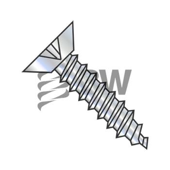 8-18 x 1/4  Phillips Flat Undercut Self Tapping Screw Type AB Fully Threaded Zinc And Bake, 0804ABPU