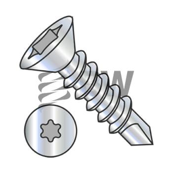 8-18 x 1 1/2  6 Lobe Flat Self Drilling Screw Fully Threaded Zinc and Bake, 0824KTF