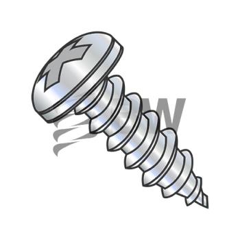6-20 x 1/4  Phillips Pan Self Tapping Screw Type AB Fully Threaded Zinc And Bake, 0604ABPP