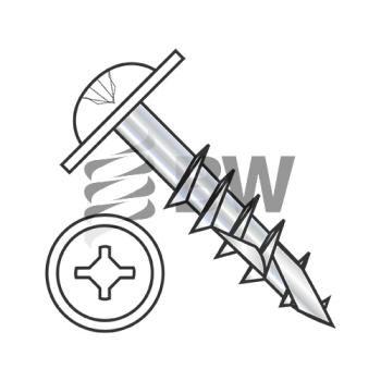 10-9 x 2 1/2  Phil Square Round Washer Deep Thread Wood 2 Type17 2/3 Thread ZincBake WhiteHead, 1040D x RW217W