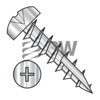 6-13 x 3/4  Phillips Pan Deep Thread Screw Type 17 Full Thread 18-8 Stainless Steel, 0612DPP17188