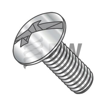 8-32 x 1/2  Combo Slot/Phil Full contour Truss Head Machine Screw Full Thread 18-8 S/ Steel, 0808MCT188