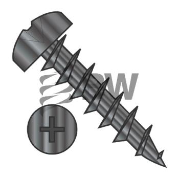 10-9 x 5/8  Phillips Pan Deep Thread Wood Screw Full Thread Black O x ide and Oil, 1010DPPDB