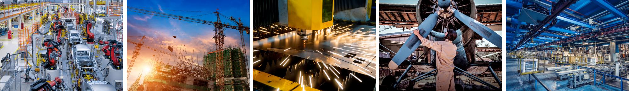 BW Industrial Sales industries we service including automotive, construction, manufacturing, aerospace, and industrial production