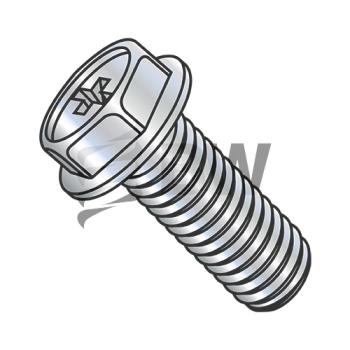 12-24 x 1/2  Phillips Indented He x  Washer Machine Screw Fully Threaded Zinc, 1208MPW