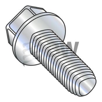 M4-0.7X8  Din 7500D Metric Unslotted Hexwasher Thread Roll Screw Full Thread Zinc Bake Wax, M48D7500D