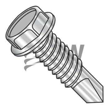 12-24 x 3/4  Unslotted He x washer Self Drilling Screw Full Thread 18-8 Stainless Steel, 1212KWMS188