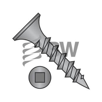 7 x 2  Square Recess Drive Bugle Head Coarse Thread Drywall Screw Black Phosphate, 0732CQG