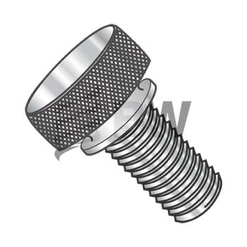 8-32 x 1/2  Knurled Thumb Screw with Washer Face Full Thread 18-8 Stainless Steel, 0808TKW188