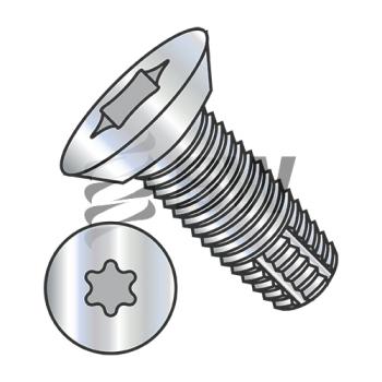 10-24 x 1/2  Si x  Lobe Flat Undercut Thread Cutting Screw Type F Fully Threaded Zinc And Bake, 1008FTU