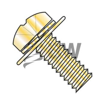 M3X8W7  JIS B1188 Phil Pan Split Washer Flat Washer Sems M/S Zinc Yellow, 369316