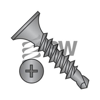 6-20 x 2  Phillips Bugle Head Full Thread Self Drilling Drywall Screw Black Phosphate, 0632KPG