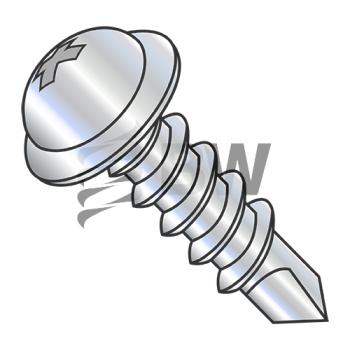 10-16 x 3/8  Phillips Round Washer Head Self Drilling Screw Full Thread Zinc and Bake, 1006KPRW
