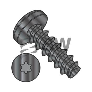 10-14 x 1  6 Lobe Pan Plastite Alternative 48-2 Fully Threaded Black O x ide And Wa x , 1016LTPB