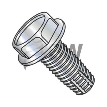 12-24 x 1  Unslotted Indented He x  Washer Thread Cutting Screw Type F Fully Threaded Zinc An, 1216FW