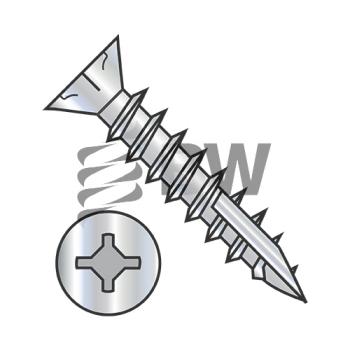 6-13 x 3/4  Square Phil Combo Drive Flat w/Nibs Deep Thread Wood Scr Ful Thd Type17 ZincBake, 0612D x F17D