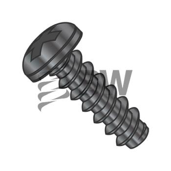 8-18 x 1/4  Phillips Pan Self Tapping Screw Type B Fully Threaded Black O x ide, 0804BPPB