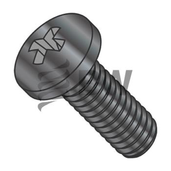 M5-0.8 x 20  Din 7985A Metric Phil Pan Machine Screw Full Thrd 18-8 Stainless Steel Black O x , M520MPP188B