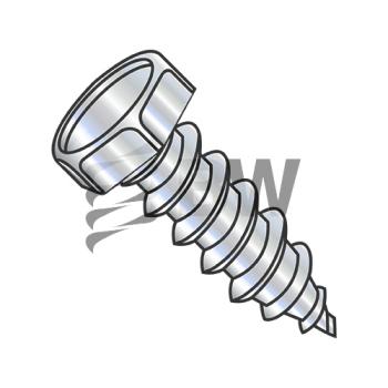 3/8-12 x 3/4  Indented He x  Unslotted Self Tapping Screw Type AB Fully Threaded Zinc And Bake, 3712ABH