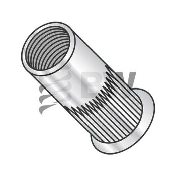 10-32-.130  Small Head Ribbed Threaded Insert Rivet Nut Aluminum Cleaned and Polished, LA-11130S