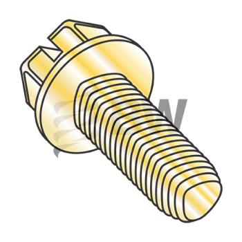 12-24 x 1/2  Slot Ind He x wash Taptite Alternate Thread Roll Screw Full Thd ZincYellow BakeWa x , 1208RSWY
