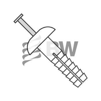 1/4 x 1 1/2  Two Piece Nylon Anchor Rivet Mushroom Head White Nylon Steel Pin, 141500PMSWH