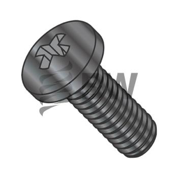 M3-0.5X14  Din 7985A Metric Phillips Pan Machine Screw Full Thread Class 4.8  Black Ox Oil, M314D7985AB