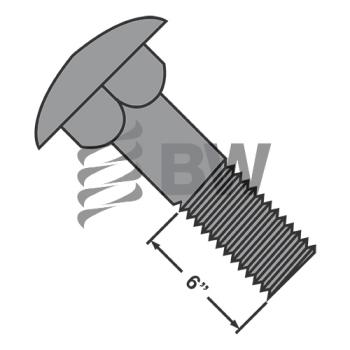 3/4in-10 X 10in  Carriage Bolt Galvanized Partially Threaded Under Sized Body