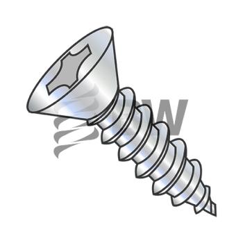 8-15 x 1 1/8 Phillips Flat Self Tapping Screw Type A Fully Threaded Zinc And Bake, 0818APF