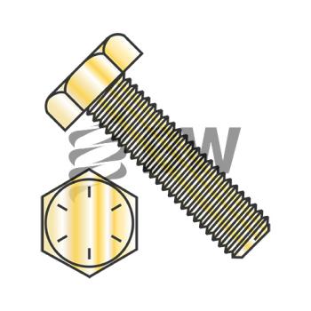 1/2-13X3 1/2  Hex Tap Bolt Grade 8 Fully Threaded Zinc Yellow