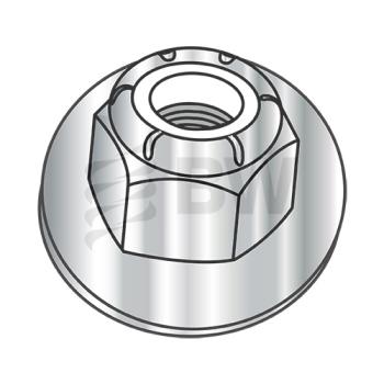 M6-1.0  Metric Din 6926 Hex Nylon Insert Flange Locknut Non-Serrated A2 Stainless Steel, M6D6926A2