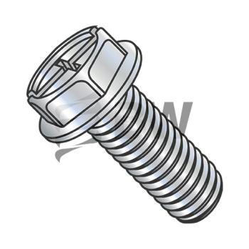 8-32 x 1  Combo (Slot/Phillips) Indent He x washer Machine Screw Full Thread Zinc, 0816MCW