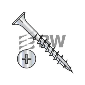 6-13 x 3/4  Phillips Flat Head w/Nibs Deep Thread Wood Screw Type 17 Full Thread Zinc Bake, 0612DPF17